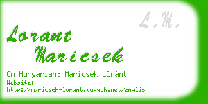 lorant maricsek business card